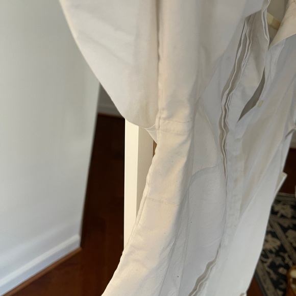 White Lands End Pleat Ruffle Front Button Up 10 - Picture 4 of 5